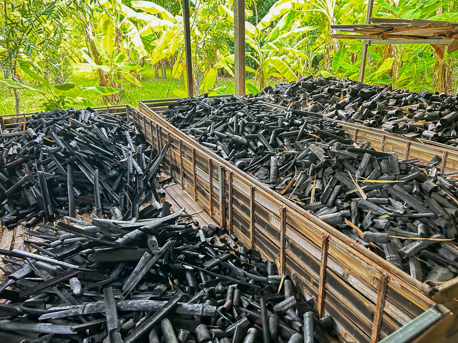 "Biochar" the charcoal using as soil amendment made from agricultural waste.